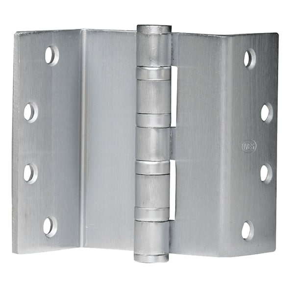 5-Knuckle Ball Bearing Hinge, Heavy Weight, 4-1/2-in, Beveled Swng Clear, Satin Stainless Steel Fnsh